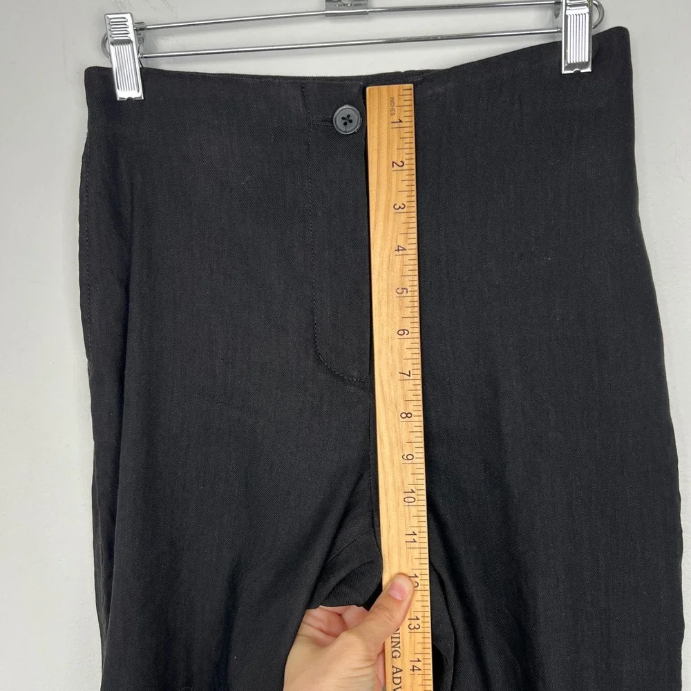 Wilfred Women's 2 Black High Waisted Straight‎ Leg Linen Viscose Work Pants
